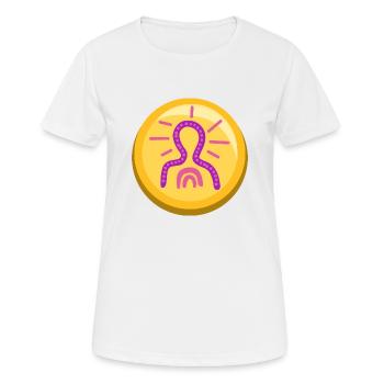 Icône d’autocollant de méditation Zen - T-shirt respirant Femme - blanc - Devant - AI Model Female 172 dark (172cm)