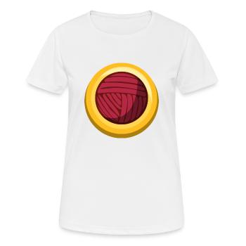 Icône de couture d’autocollant Wollknäul - T-shirt respirant Femme - blanc - Devant - AI Model Female 172 dark (172cm)