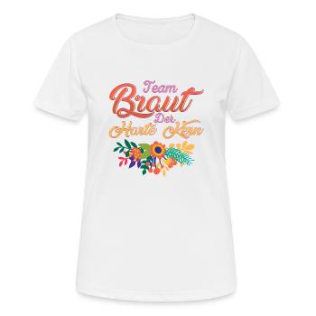 Team Braut Der harte Kern - Frauen T-Shirt atmungsaktiv - Weiß - Vorne - AI Model Female 172 dark (172cm)