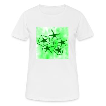 5 ÉTOILES VERT SOURIANT - T-shirt respirant Femme - blanc - Devant - AI Model Female 172 dark (172cm)