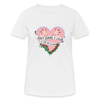 Starke Frauen und Mädchen sind nie unbewaffnet - Frauen T-Shirt atmungsaktiv - Weiß - Vorne - AI Model Female 172 dark (172cm)