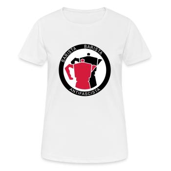 Barista Baristia Antifascista - Coffee for the Left - Women's Breathable T-Shirt - white - Front - AI Model Female 172 dark (172cm)