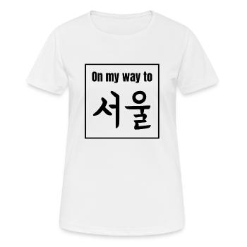En route pour Séoul - T-shirt respirant Femme - blanc - Devant - AI Model Female 172 dark (172cm)