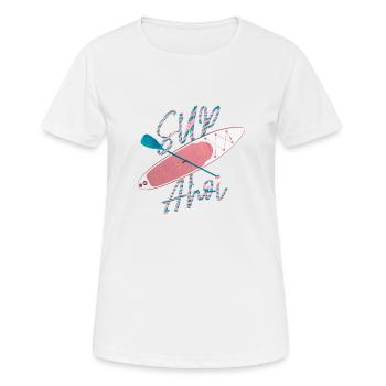 Stand up paddling | SUP | Paddleboarding - Women's Breathable T-Shirt - white - Front - AI Model Female 172 dark (172cm)