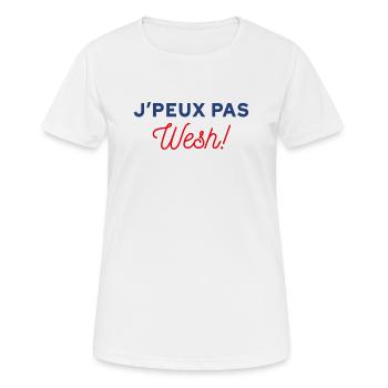 J'peux pas wesh - T-shirt respirant Femme - blanc - Devant - AI Model Female 172 dark (172cm)