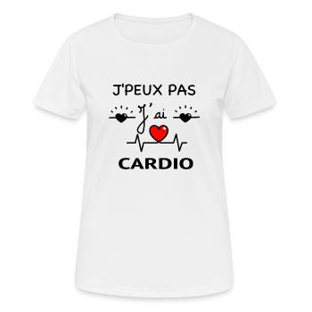 J'PEUX PAS J'AI CARDIO - T-shirt respirant Femme - blanc - Devant - AI Model Female 172 dark (172cm)