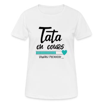 Future Tata en Cours Annonce Grossesse Pour Tante - T-shirt respirant Femme - blanc - Devant - AI Model Female 172 dark (172cm)