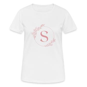 Buchstabe S - Frauen T-Shirt atmungsaktiv - Weiß - Vorne - AI Model Female 172 dark (172cm)