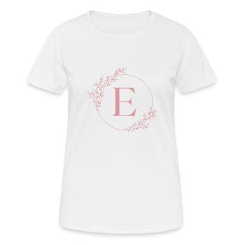 Buchstabe E - Frauen T-Shirt atmungsaktiv - Weiß - Vorne - AI Model Female 172 dark (172cm)