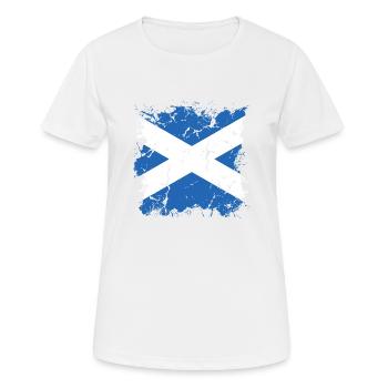 Schottland Flagge Schottische Fahne Alba GB UK - Frauen T-Shirt atmungsaktiv - Weiß - Vorne - AI Model Female 172 dark (172cm)
