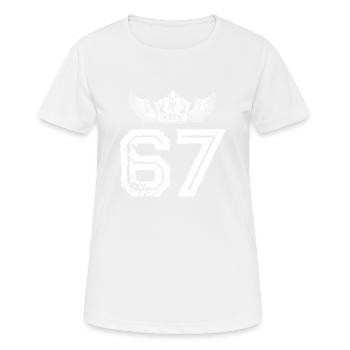 67 Zahl Krone - Frauen T-Shirt atmungsaktiv - Weiß - Vorne - AI Model Female 172 dark (172cm)