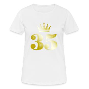 35 Number Crown Gold - Women's Breathable T-Shirt - white - Front - AI Model Female 172 dark (172cm)