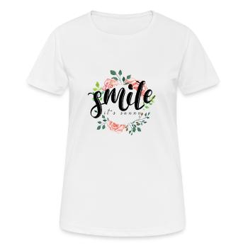 Smile it's sunna konvertierte muslimische Frauen - Frauen T-Shirt atmungsaktiv - Weiß - Vorne - AI Model Female 172 dark (172cm)