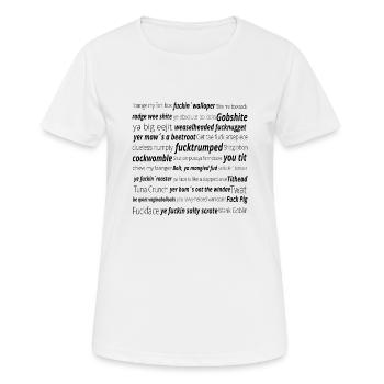 Lustige Schottische & Irische Schimpfwörter - Frauen T-Shirt atmungsaktiv - Weiß - Vorne - AI Model Female 172 dark (172cm)