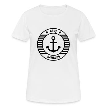 Ahoy Ahoi Hamburg Anker - T-shirt respirant Femme - blanc - Devant - AI Model Female 172 dark (172cm)