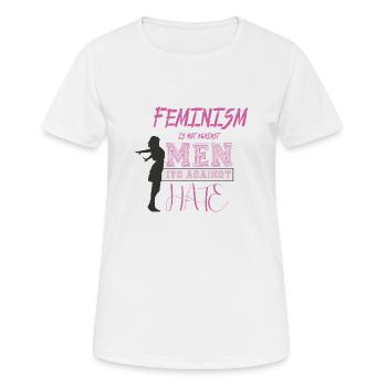 féminisme - T-shirt respirant Femme - blanc - Devant - AI Model Female 172 dark (172cm)