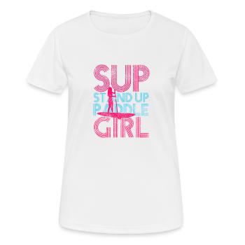 Stand up paddle girl - Frauen T-Shirt atmungsaktiv - Weiß - Vorne - AI Model Female 172 dark (172cm)