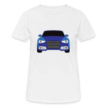 Blue car graphic design - Women's Breathable T-Shirt - white - Front - AI Model Female 172 dark (172cm)