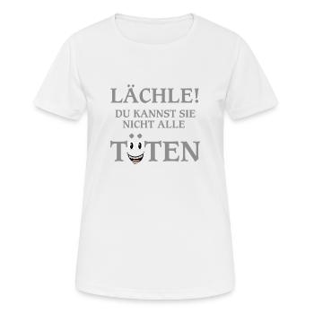 Witziger Spruch - Frauen T-Shirt atmungsaktiv - Weiß - Vorne - AI Model Female 172 dark (172cm)