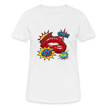 GRRRRRR POP OMG WOW - T-shirt respirant Femme - blanc - Devant - AI Model Female 172 dark (172cm)