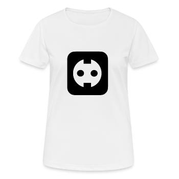 Prise de courant - T-shirt respirant Femme - blanc - Devant - AI Model Female 172 dark (172cm)