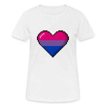 Bisexuell Stolz 8Bit Pixel Herz - Frauen T-Shirt atmungsaktiv - Weiß - Vorne - AI Model Female 172 dark (172cm)