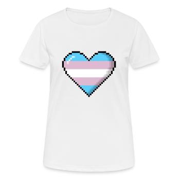Transgender Pride 8Bit Pixel Heart - T-shirt respirant Femme - blanc - Devant - AI Model Female 172 dark (172cm)