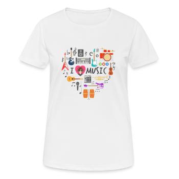 i love music - Women's Breathable T-Shirt - white - Front - AI Model Female 172 dark (172cm)