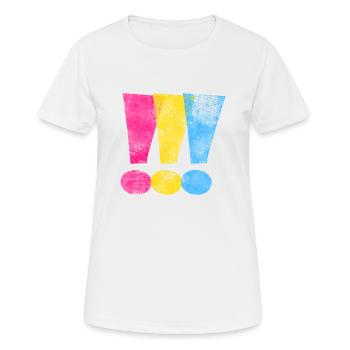 Points d'exclamation de la fierté pansexuelle - T-shirt respirant Femme - blanc - Devant - AI Model Female 172 dark (172cm)