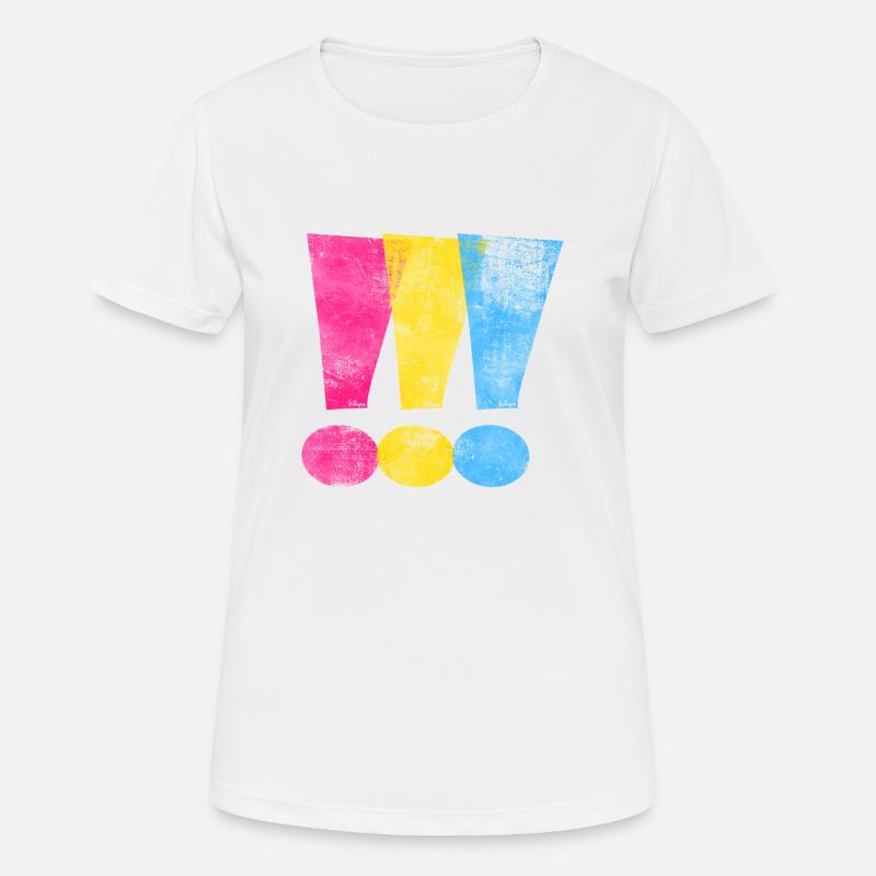 Pansexual Pride Exclamation Points - Women's Breathable T-Shirt - white