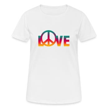 Peace Frieden - Frauen T-Shirt atmungsaktiv - Weiß - Vorne - AI Model Female 172 dark (172cm)