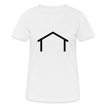 Construire et vivre - Contours de maison - T-shirt respirant Femme - blanc - Devant - AI Model Female 172 dark (172cm)