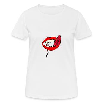 bloody vampire teeth - Women's Breathable T-Shirt - white - Front - AI Model Female 172 dark (172cm)