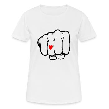 Coeur amour Love Tatouage tatouage tatouage poing cadeau - T-shirt respirant Femme - blanc - Devant - AI Model Female 172 dark (172cm)