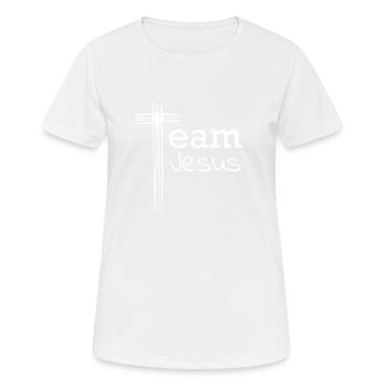 Équipe jésus - T-shirt respirant Femme - blanc - Devant - AI Model Female 172 dark (172cm)