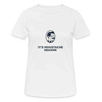 Zwirbelbart Schnauzbart Moustache Schnurrbart - Frauen T-Shirt atmungsaktiv - Weiß - Vorne - AI Model Female 172 dark (172cm)