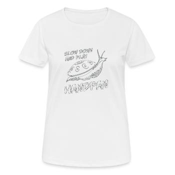 Handpan Hang Schnecke Music Sound T-Shirt Tee - Frauen T-Shirt atmungsaktiv - Weiß - Vorne - AI Model Female 172 dark (172cm)