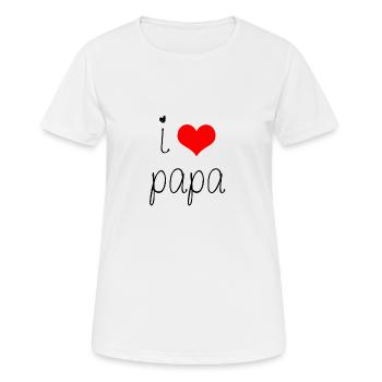 J'aime papa - T-shirt respirant Femme - blanc - Devant - AI Model Female 172 dark (172cm)