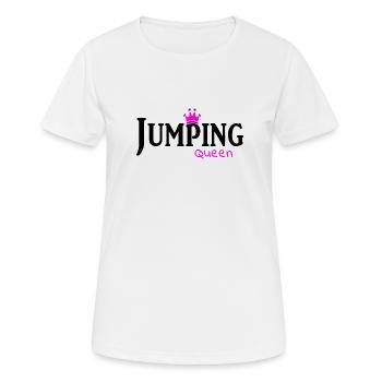 jumping trampoline girl jump jump tramp gift - Women's Breathable T-Shirt - white - Front - AI Model Female 172 dark (172cm)