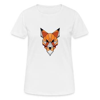 Renard géométrique - T-shirt respirant Femme - blanc - Devant - AI Model Female 172 dark (172cm)
