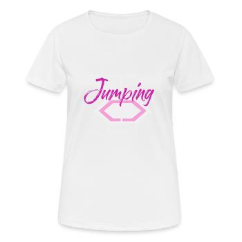 jumping trampoline girl jumping jump tramp gift - Women's Breathable T-Shirt - white - Front - AI Model Female 172 dark (172cm)