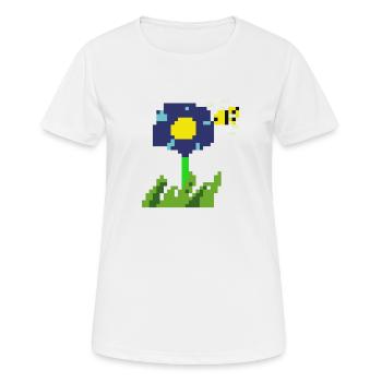 Pixel Blume - Frauen T-Shirt atmungsaktiv - Weiß - Vorne - AI Model Female 172 dark (172cm)