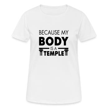Weil mein Körper ein Tempel ist - Frauen T-Shirt atmungsaktiv - Weiß - Vorne - AI Model Female 172 dark (172cm)
