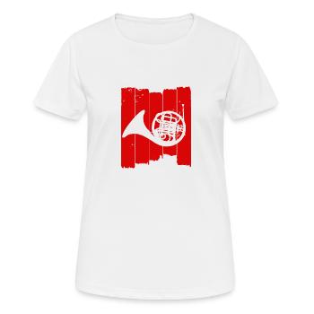 Waldhorn - Frauen T-Shirt atmungsaktiv - Weiß - Vorne - AI Model Female 172 dark (172cm)