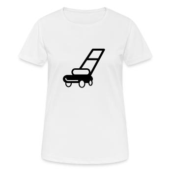 Rasenmäher Gartenarbeit - Frauen T-Shirt atmungsaktiv - Weiß - Vorne - AI Model Female 172 dark (172cm)