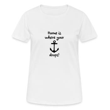 Voilier, marin, bateau, bateau, voile, lac, ancre - T-shirt respirant Femme - blanc - Devant - AI Model Female 172 dark (172cm)