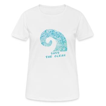 sauver l'océan - T-shirt respirant Femme - blanc - Devant - AI Model Female 172 dark (172cm)