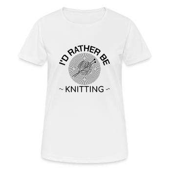 Knitting Wool Knitting Needle Crochet Stitches Gift - Women's Breathable T-Shirt - white - Front - AI Model Female 172 dark (172cm)