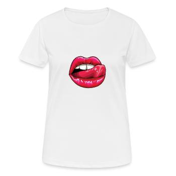 Lèche les lèvres colorées - T-shirt respirant Femme - blanc - Devant - AI Model Female 172 dark (172cm)