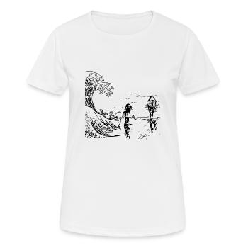 Vague plage filles - T-shirt respirant Femme - blanc - Devant - AI Model Female 172 dark (172cm)